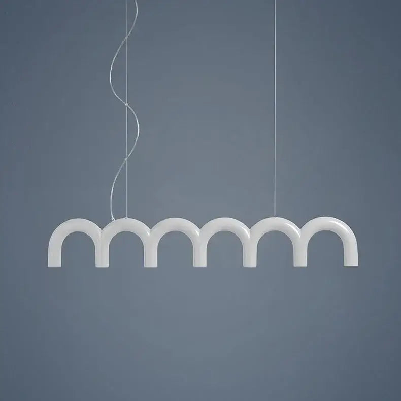DecorBites™ Modern LED Arch Chandelier in Black/White/Orange/Blue