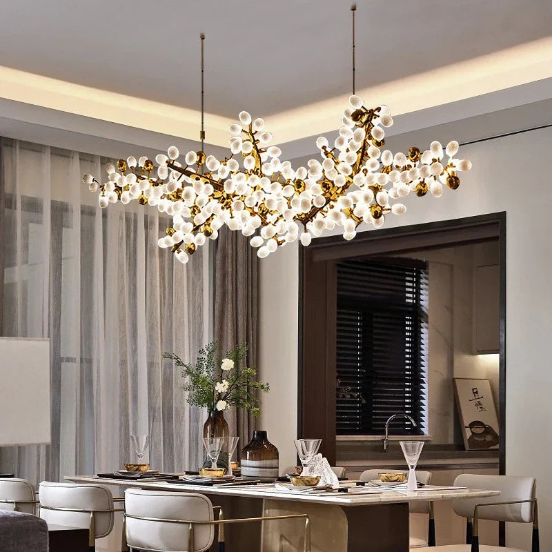 DecorBites™ Gold Grape Luxury Glass Pendant Chandeliers for Living Room and Kitchen