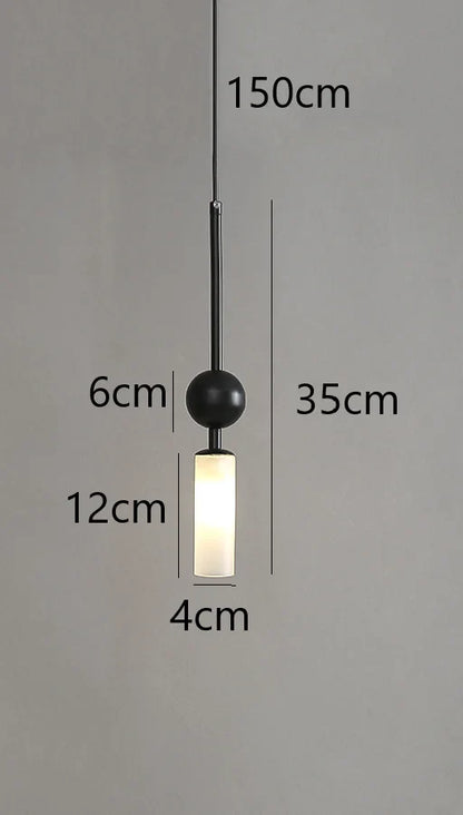 Nordic Gold and Black Glass Pendant Light