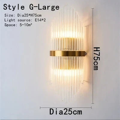 Gold Crystal Wall Light Dia25cm LED Design