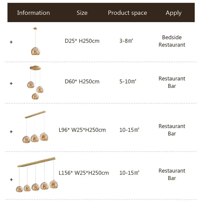 DecorBites™ LED Glass Pendant Light: Modern Nordic Luxury Hanging Lamp Fixture