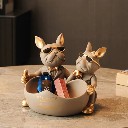 تمثال خادم البلدغ الفرنسي من DecorBites™، منحوتة حيوانية من الراتنج، هدية ديكور للمنزل والمكتب