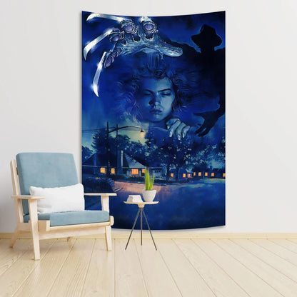 DecorBites™ Horror Movie Freddy Krueger Wall Tapestry: Scary Halloween Room Decoration