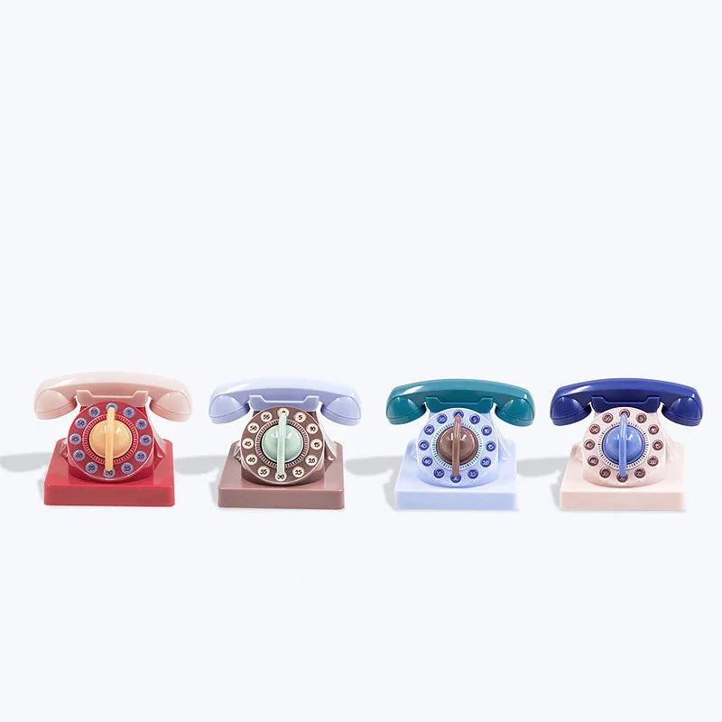 DecorBites™ Cute Telephone Kitchen Timer: Mechanical 60 Min Wind-up Rotating Timer for Children