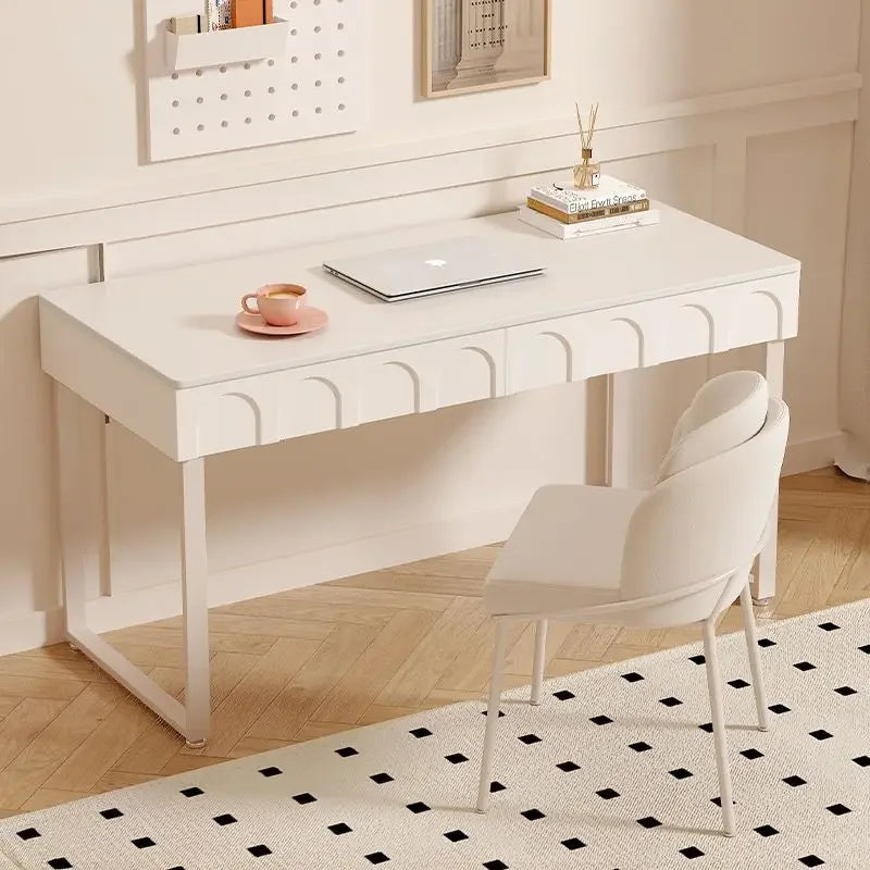 DecorBites™ Elegant Writing Desk with Drawers and Computer Table