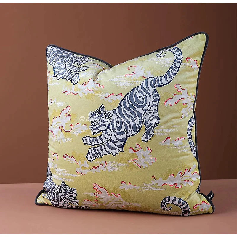 DecorBites™ Circus Horse Print Velvet Cushion Cover in Various Sizes