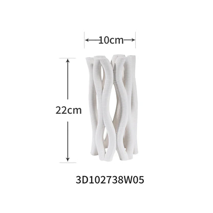 ديكور بايتس™ - مزهريات خزفية مجوفة هندسية، أنابيب حلزونية، تنسيقات زهور، ديكور منزلي، تماثيل صغيرة