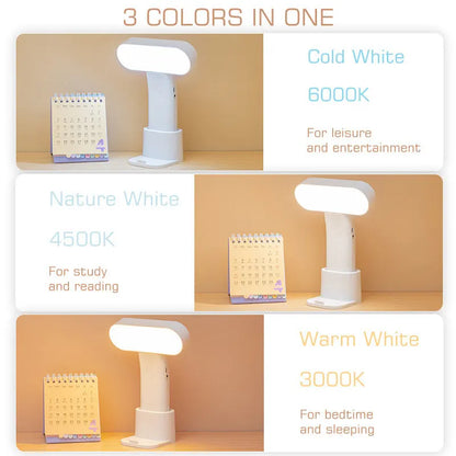 DecorBites™ LED Nightlight: Rechargeable 3-Color Table Lamp & Handheld Light