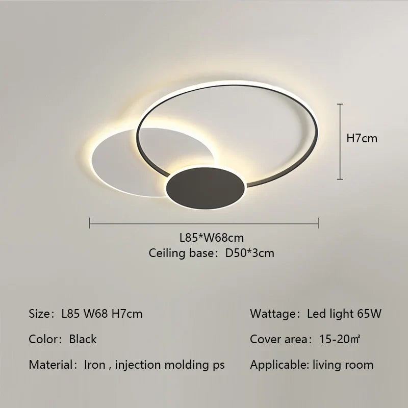 DecorBites™ Circles LED Ceiling Lights Modern Minimalism Dimmable Bedroom Lamp Fixtures