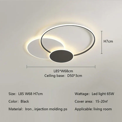 DecorBites™ Circles LED Ceiling Lights Modern Minimalism Dimmable Bedroom Lamp Fixtures