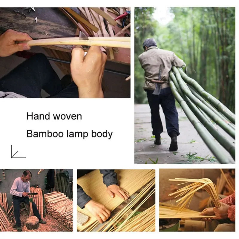 ديكوربايتس™ مصابيح حائط من الخيزران: مصباح جداري بتصميم عتيق منسوج يدويًا لديكور غرف النوم والممرات والفنادق والمطاعم