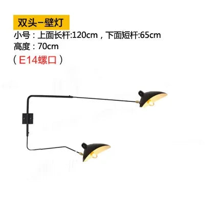 Lámpara de techo DecorBites™ Industrial Spider Serge Mouille, iluminación LED E27 negra