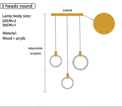 DecorBites™ LED Wooden Staircase Chandelier Ceiling Lights - Modern Hanging Pendant Lamps