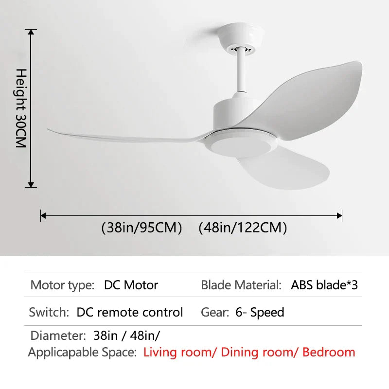 مروحة سقف DecorBites™ مقاس 48 بوصة مزودة بجهاز تحكم عن بعد وشفرات بلاستيكية لغرفة النوم والأماكن الداخلية والصناعة 220 فولت