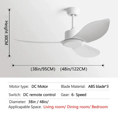 مروحة سقف DecorBites™ مقاس 48 بوصة مزودة بجهاز تحكم عن بعد وشفرات بلاستيكية لغرفة النوم والأماكن الداخلية والصناعة 220 فولت