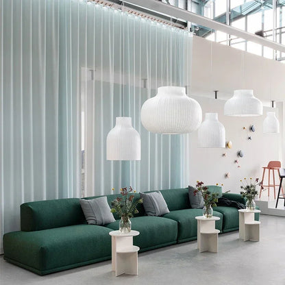 DecorBites™ Japanese Nordic Design LED Silk Pendant Lights for Living Room and Restaurant