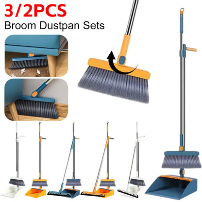 DecorBites™ Household Broom Scoop Set: Folding Dustpan, Broom & Shovel, Water Wiper, Pet Hair Grabber