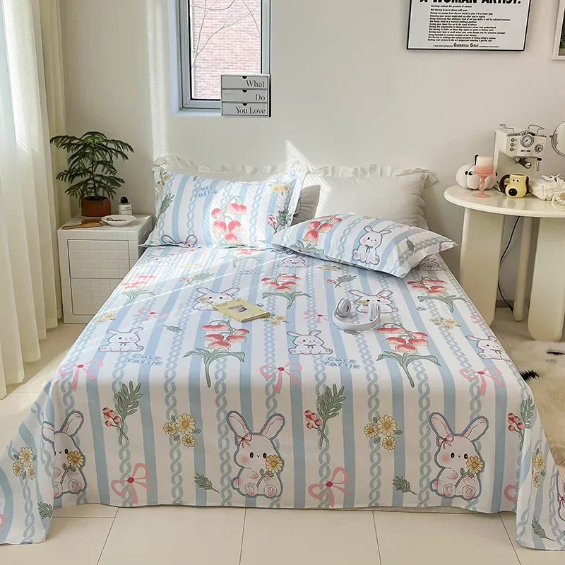 Decobites Tropical Plants Print Cotton Double Bed Sheet for Soft & Comfortable Sleep