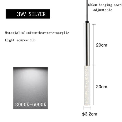 DecorBites™ Black Cylinder Pendant Lights for Modern Kitchen Island and Dining Table