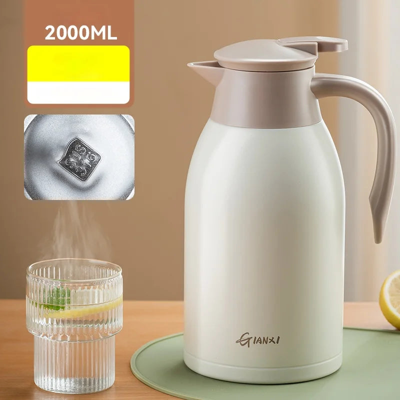 Decorbites™ Botella Grande de Frío de 48 Horas 2000ML Tetera Térmica para Agua Caliente y Café