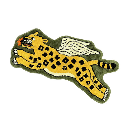 DecorBites™ Flying Tiger Leopard Hand Tufted Rug 50x100cm Luxurious Animal Shaped Carpet