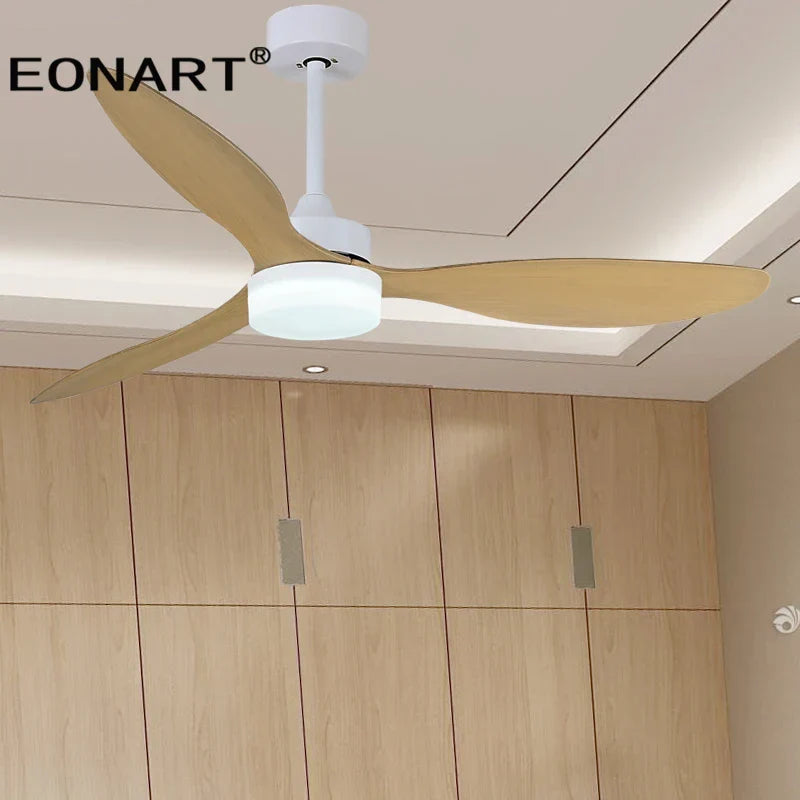 مروحة سقف DecorBites™ بشفرات بلاستيكية أنيقة مقاس 52 بوصة مع مصباح وجهاز تحكم عن بعد