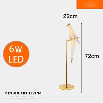 DecorBites™ Gold Origami Bird Floor Lamp: Modern Home Decor and Reading Light