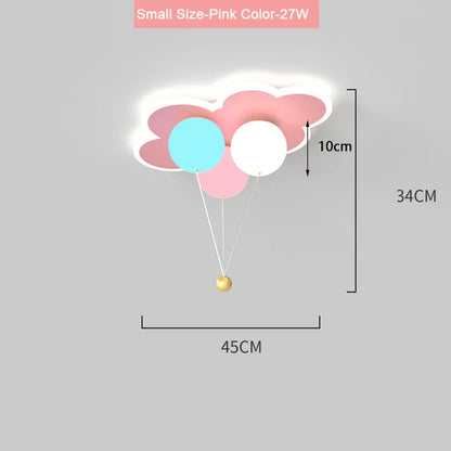 DecorBites™ Kids Ceiling Chandelier - Colorful Acrylic Ballon White Pink Lamps with Remote Control
