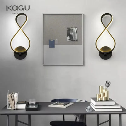 DecorBites™ LED Wall Lamps Modern Minimalist Bedroom Living Room Lighting Black White