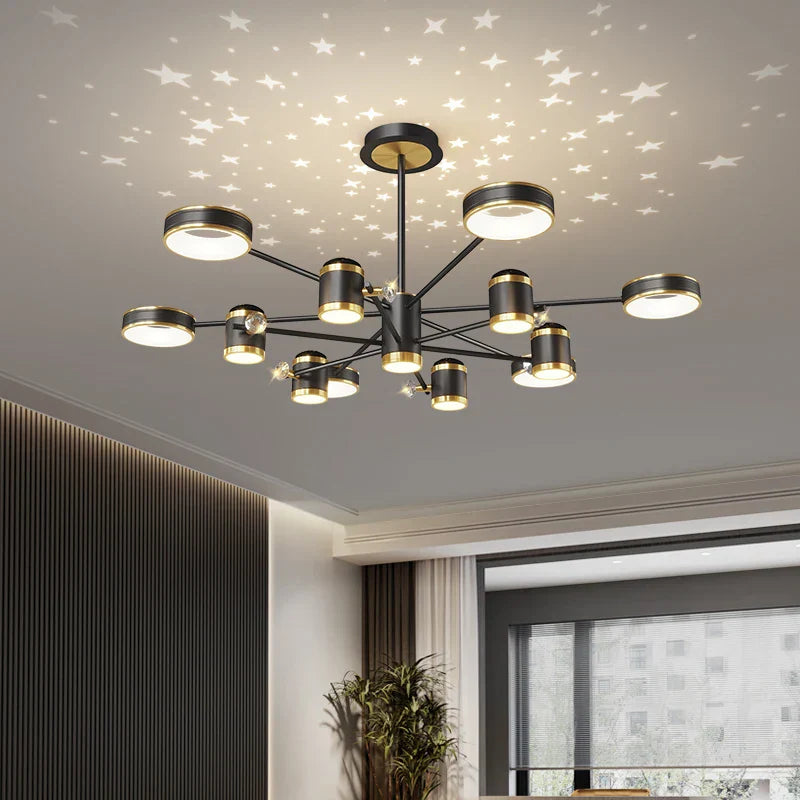 DecorBites™ LED Chandelier: Modern Smart Remote Ceiling Light for Living Room Bedroom Dining Kitchen