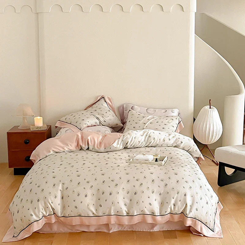 DecorBites™ Egyptian Cotton Bedding Set Queen King Ru Double, Quilt Cover Sheet Pillowcase