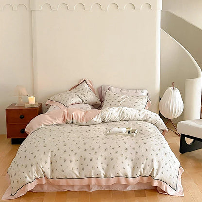 DecorBites™ Egyptian Cotton Bedding Set Queen King Ru Double, Quilt Cover Sheet Pillowcase