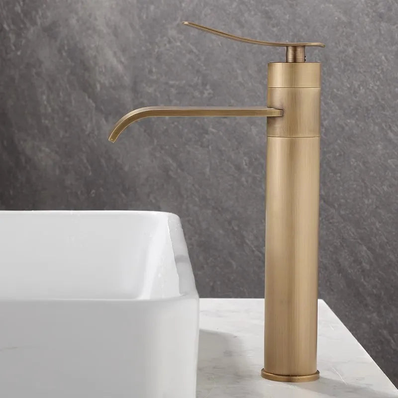 DecorBites™ Bronze Bathroom Sink Faucet Hot & Cold Brass Basin Mixer Water Tap