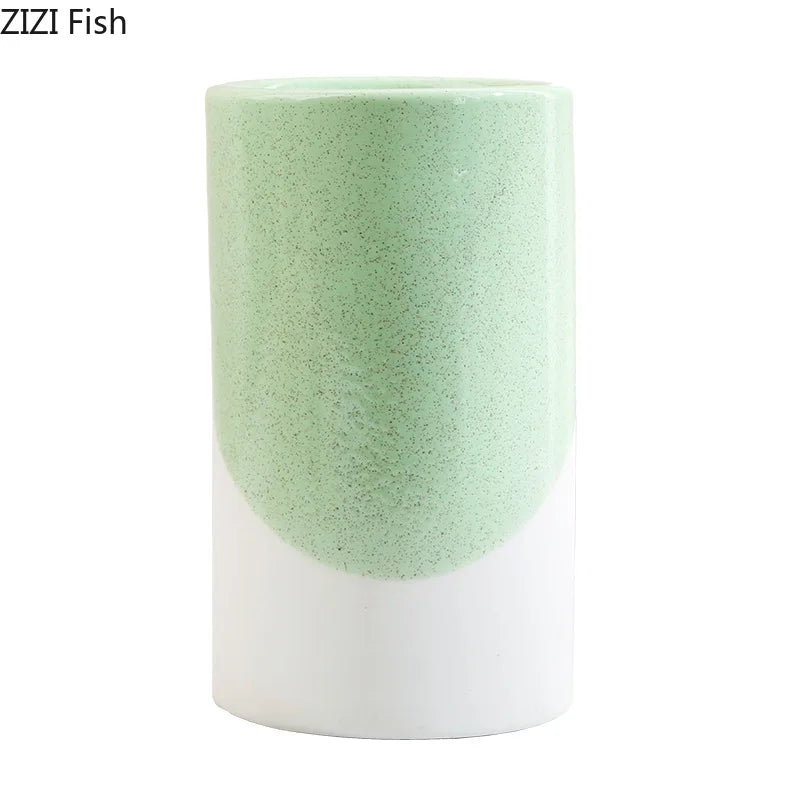 DecorBites™ Green Cylinder Candle Holder Set for Romantic Home Decor