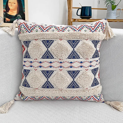 DecorBites™ Boho Fringe Pillow Covers 45x45 - Luxury Decorative Cushions for Sofa and Bed