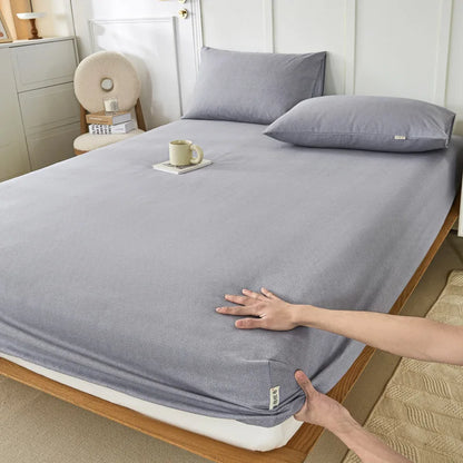 DecorBites™ Coarse Cotton Queen Fitted Sheet: Comfortable, Durable Maternal Child Bedding