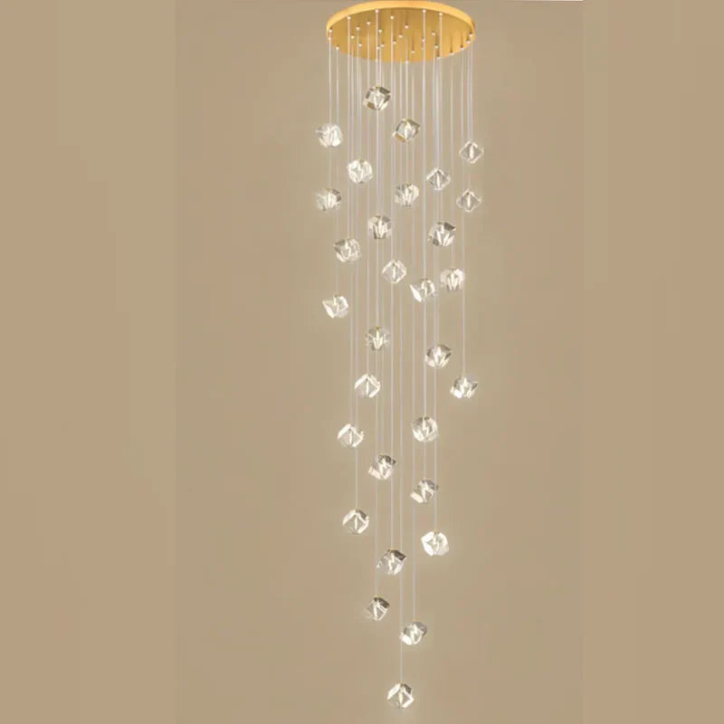 DecorBites™ Crystal LED Chandelier for Staircase: Luxury Indoor Stair Lighting Fixture