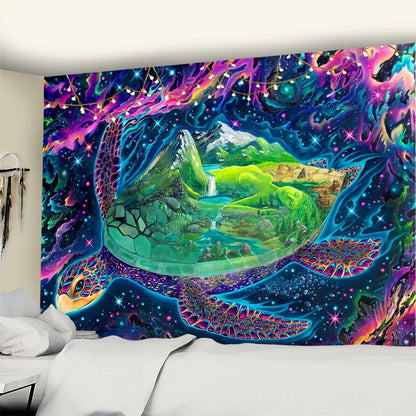 Enchanted Forest Tapestry Wall Art by Decobites - Psychedelic Bohemian Hippie Decor