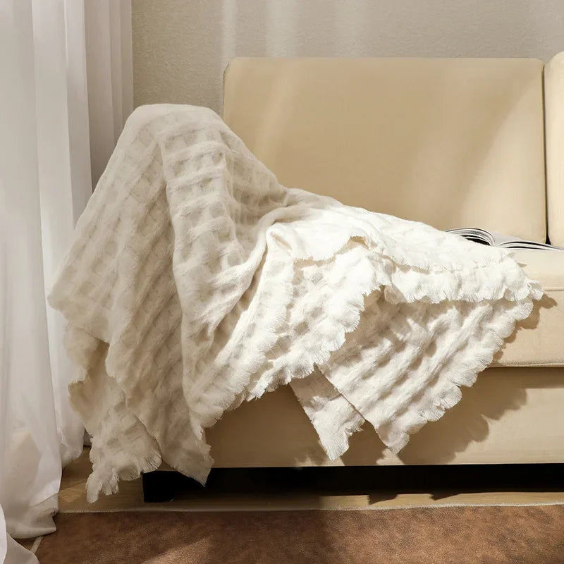 Waffle Knit Blanket Throw