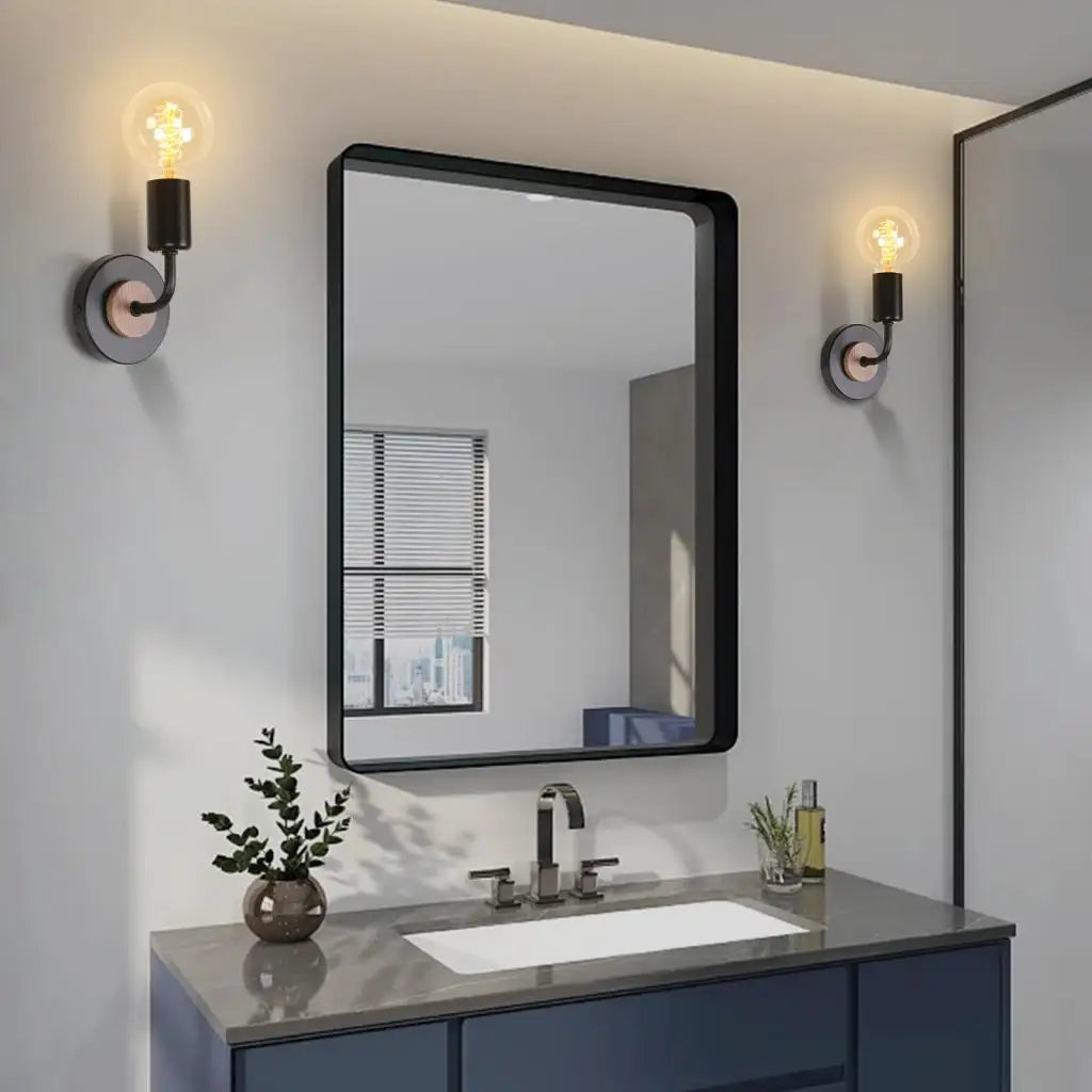 Aplique de pared LED industrial DecorBites™ estilo loft retro con pantalla de hierro E27