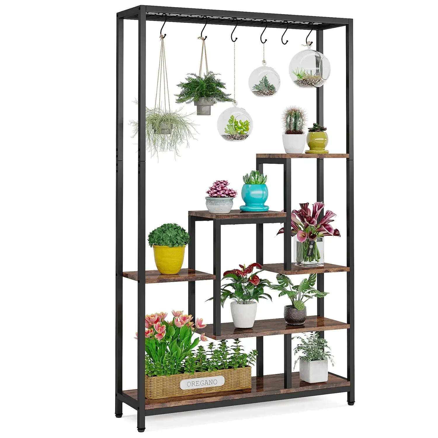 DecorBites™ Modern 5-Tier Tall Metal Plant Stand
