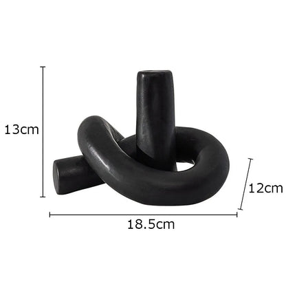 DecorBites™ Ceramic Knot Sculpture Abstract Desk Decor Artwork Room Aesthetic Statues