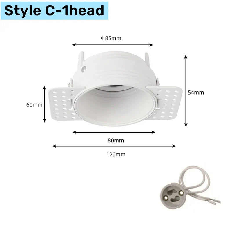 DecorBites™ Double Head Square LED Downlight Mounting Frame for GU10/MR16 Spotlights