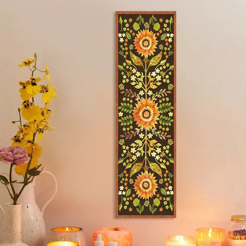 Decobites Sunflower Boho Tapestry Wall Hanging - Floral Psychedelic Home Decor Art Print