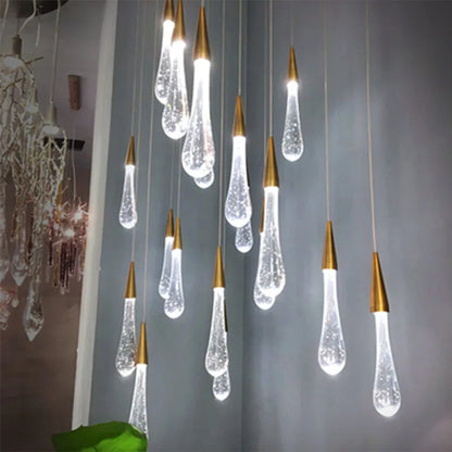 DecorBites™ Gold Crystal Pendant Light: European Luxury LED Bar Lamp