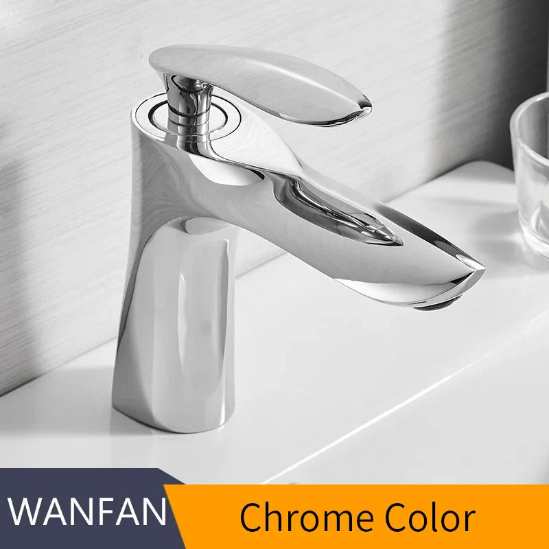 DecorBites™ Gold Waterfall Bathroom Faucet - Single Handle Basin Mixer Tap, Elegant Design