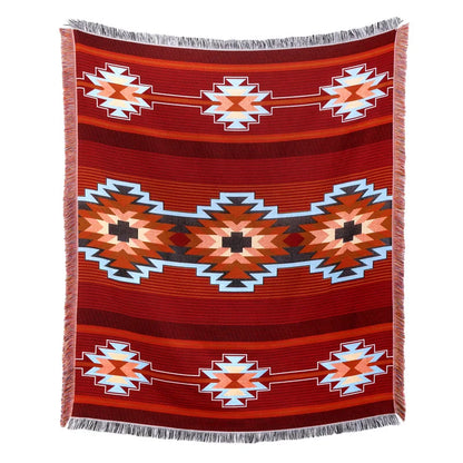 غطاء أريكة من بطانية الشاطئ من DecorBites™ - بطانية منقوشة بنقشة الريف الأمريكي - نسيج قطني مزخرف بشراشيب