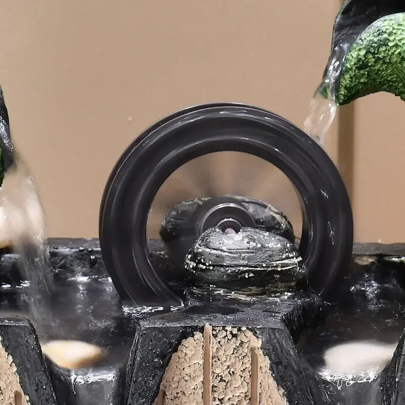 ديكوربايتس™ - ميزة مائية على شكل ورقة لوتس: عجلة دوران حوض السمك فينج شوي للاحتفال بافتتاح منزل جديد