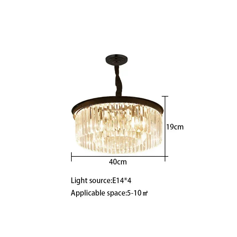 DecorBites™ Crystal Round Ceiling Chandelier for Elegant Living and Dining Rooms