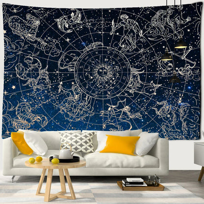 Decobites Sun Constellation Tapestry: Abstract Hippie Wall Hanging for Home Decor